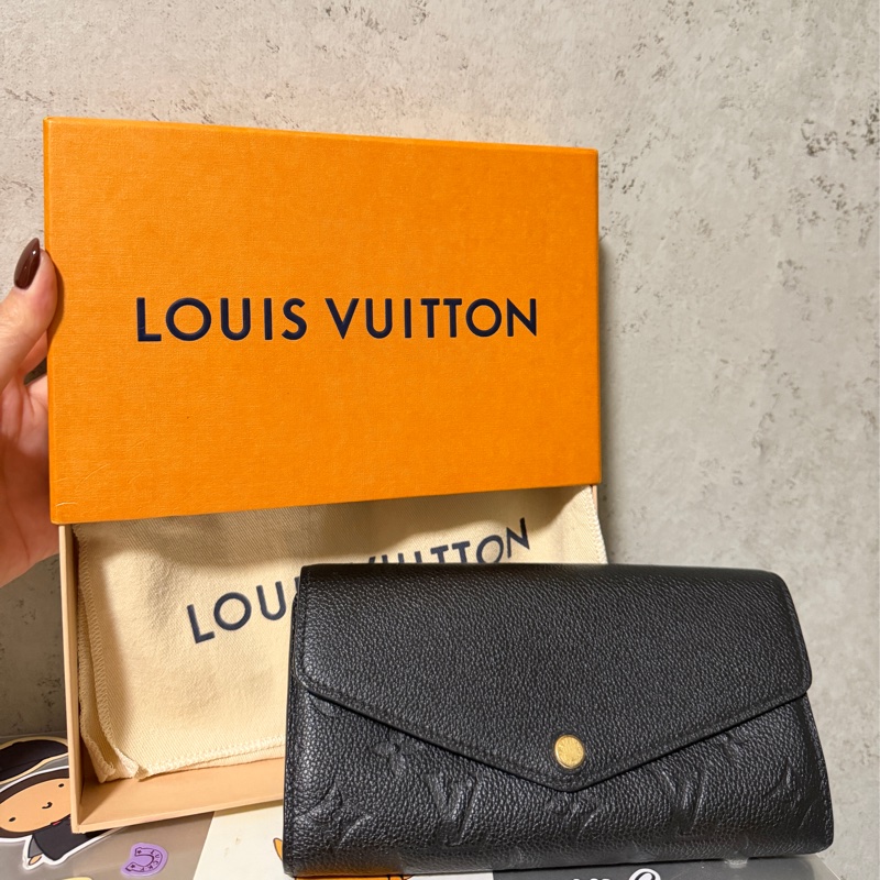 LV 荔枝壓紋經典老花款長夾-0