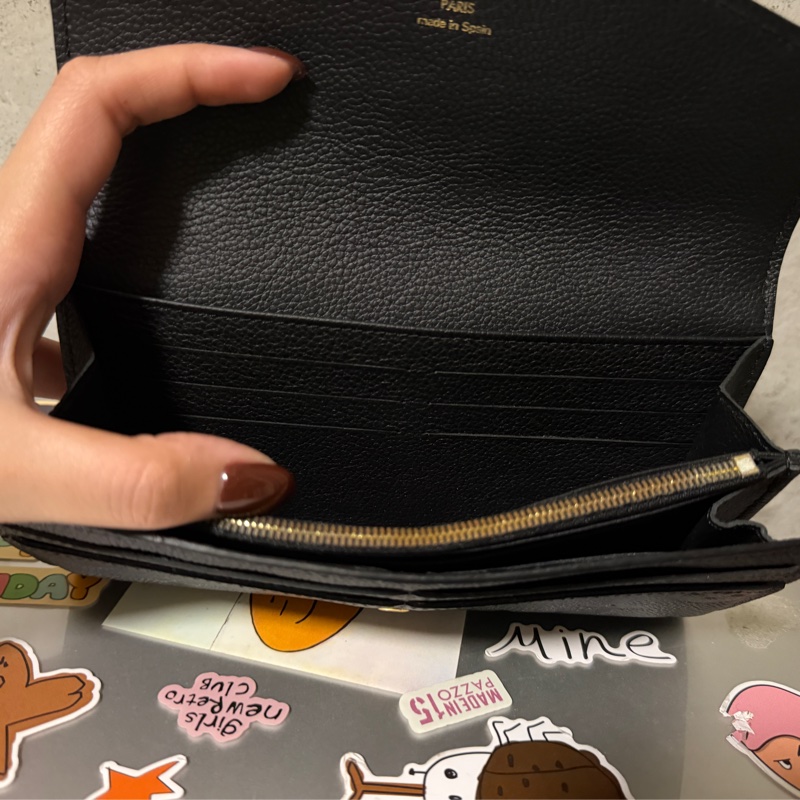 LV 荔枝壓紋經典老花款長夾-16