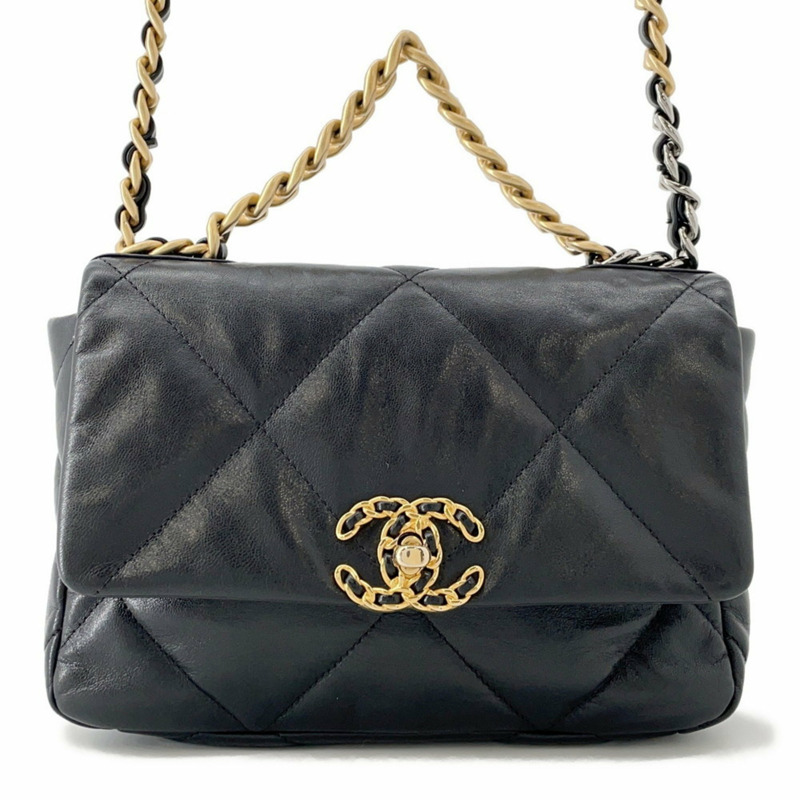 香奈兒鏈單背包,絎縫可可標誌款,CHANEL19 小羊皮,AS1160,香奈兒兩用款-0