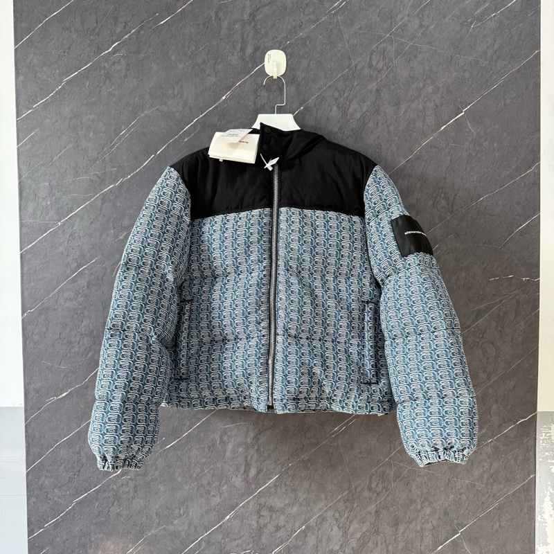 00297 alexander wang黑藍滿印羽絨服xs碼，帶吊牌-0