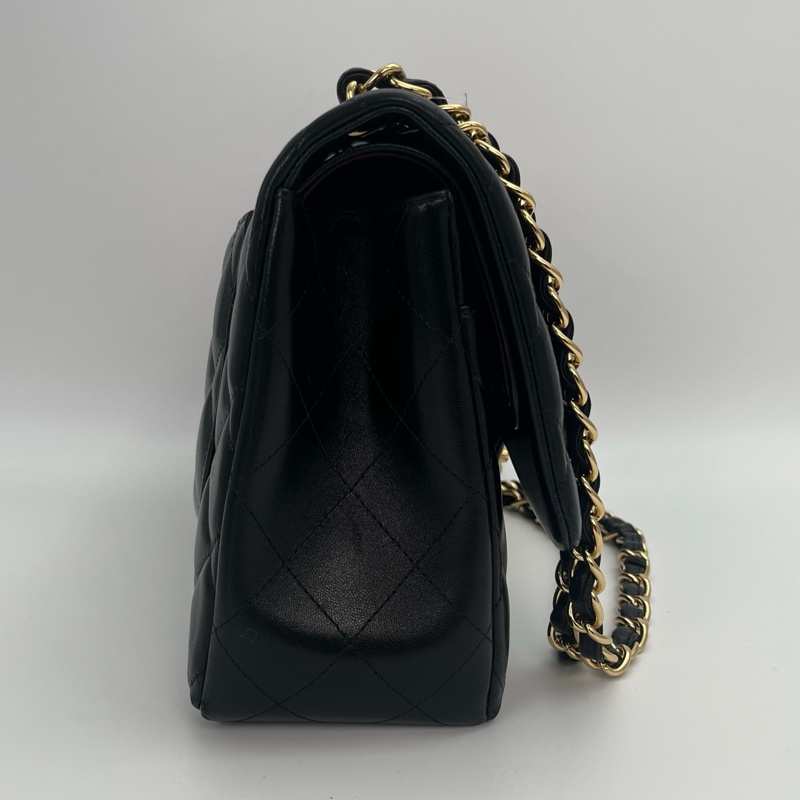 「JL精品代購」香奈兒黑金羊jumbo cf30 菱格飽滿-3