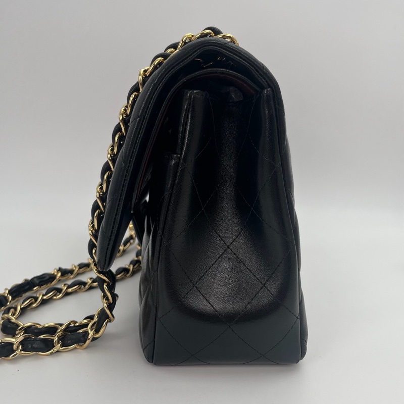 「JL精品代購」香奈兒黑金羊jumbo cf30 菱格飽滿-4