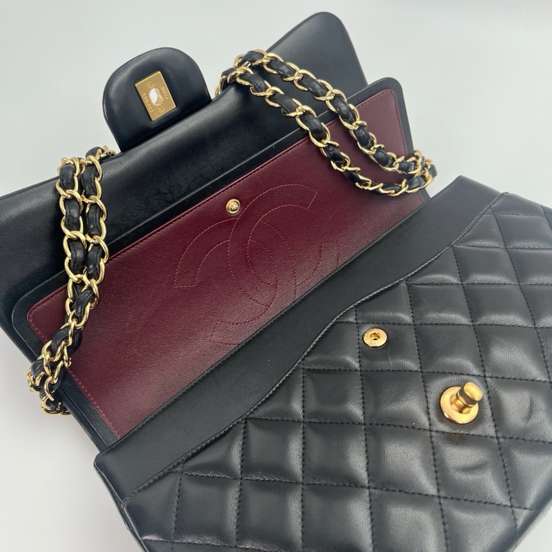 「JL精品代購」香奈兒黑金羊jumbo cf30 菱格飽滿-15