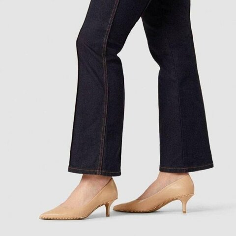 COACH 專櫃款 Jackie 裸色 奶茶色 鉚釘 真皮 低跟鞋 US8