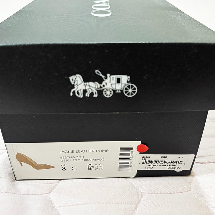 COACH 專櫃款 Jackie 裸色 奶茶色 鉚釘 真皮 低跟鞋 US8-10