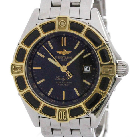 百年靈 Lady J 18K 金鋼石英女士腕錶 D52065 拋光