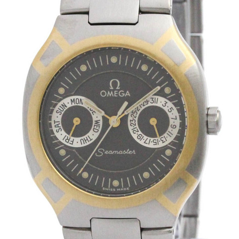 歐米茄海馬系列北極星日曆型18K金精鋼腕錶396.1022拋光款