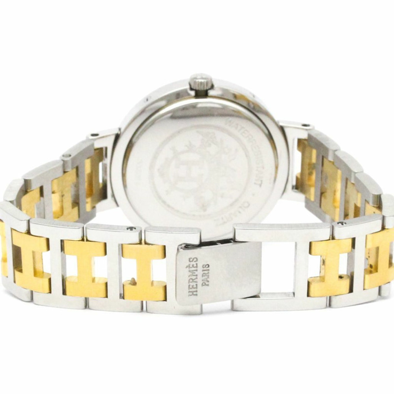 愛馬仕 Clipper 鍍金鋼石英女士腕錶 CL4.220 拋光-4