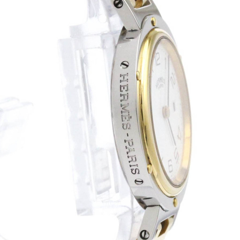 愛馬仕 Clipper 鍍金鋼石英女士腕錶 CL4.220 拋光-7