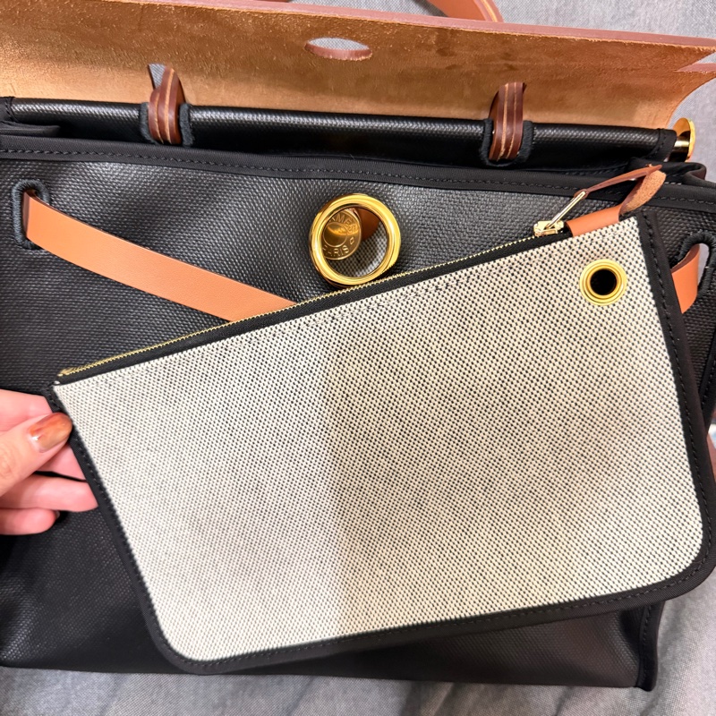 Hermes 愛馬仕herbag/防水布-7