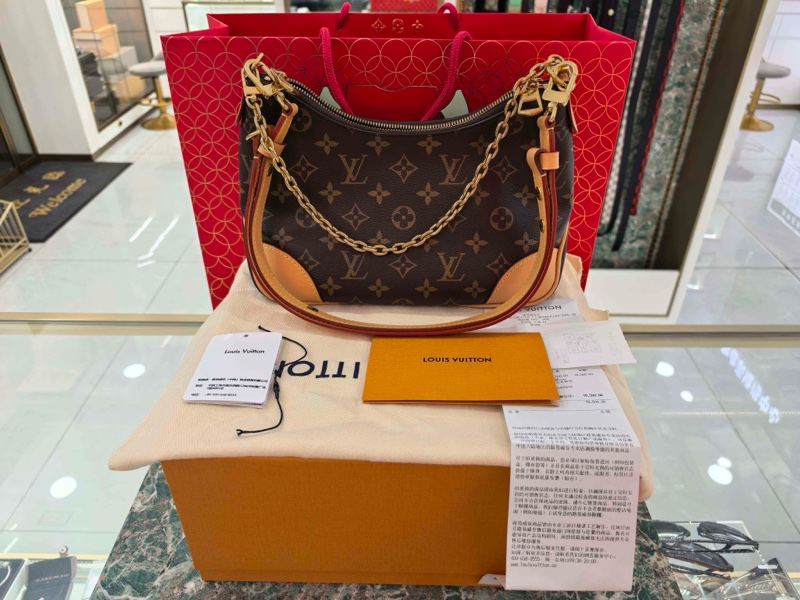 【99.9新】路易威登LV 黃牛角包 Boulogne老花 可以腋下背 也可以斜挎 非常耐用 芯片-0