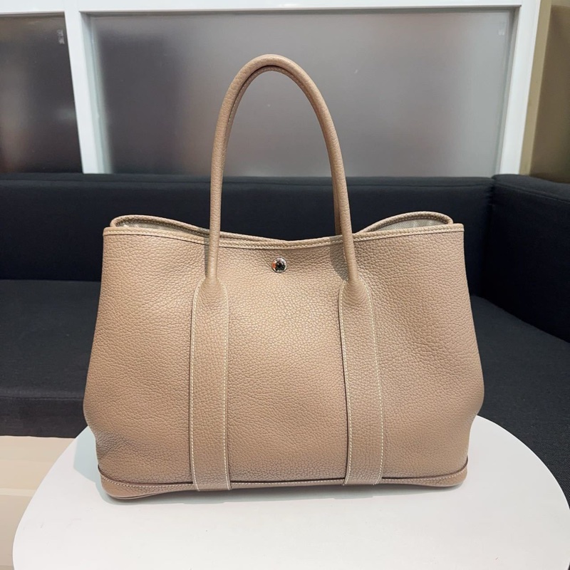 98新Hermes/愛馬仕garden party花園36大象灰銀扣A刻 輕微使用痕跡 配件無-3