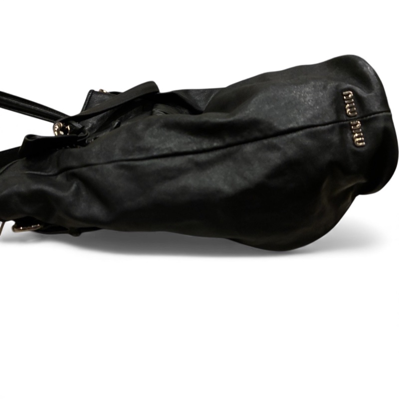 Miu Miu 經典皺褶Coffer包 | 義大利製 |LUX METAL|(黑色皮質/附長背帶/鎖匙/保卡/發票/美品-8