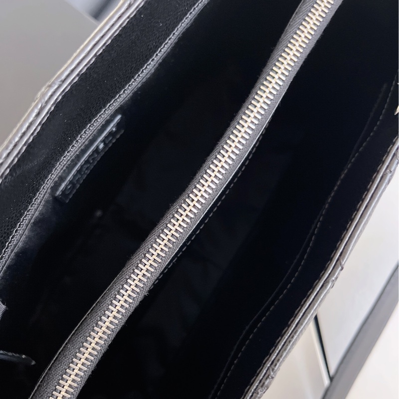 【近新閒置品】Chanel 香奈兒 gst 黑銀 荔枝紋皮 19開手提肩背包-14