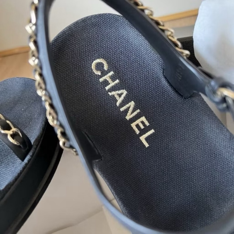二手私物 CHANEL 香奈兒 鏈條涼鞋 37碼-10
