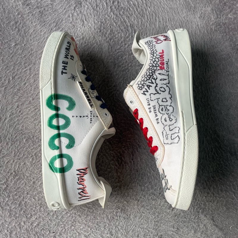 chanel塗鴉帆布鞋37.5碼無盒，成色充新穿兩次，鞋底刻字都在-6