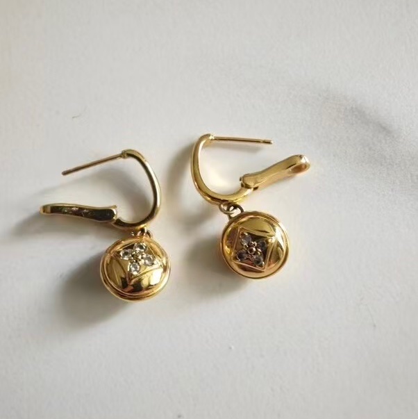 LV 18K金鑽石耳環 99新配件盒子-1