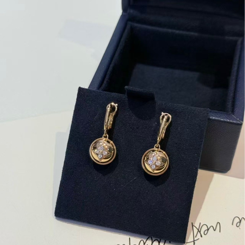 LV 18K金鑽石耳環 99新配件盒子-4