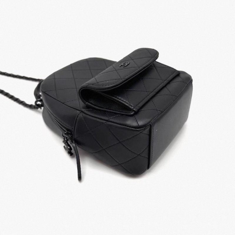 CHANEL 25C全黑so back mini手提肩背斜背小書包 13*18*6.5 98新配件盒子塵袋-1