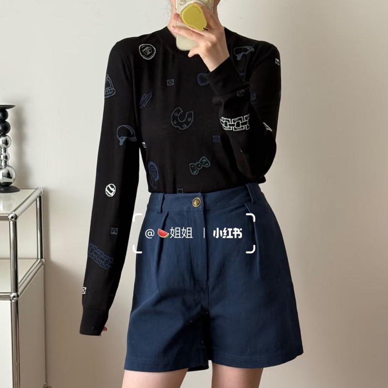 💖Hermes 針織上衣 黑色 全新💖 40號 2025新款-1