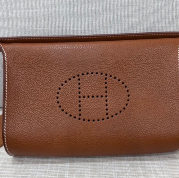 Hermès Videpoches 福寶馬鞍皮 金棕色 閒置近全新未拆模-5