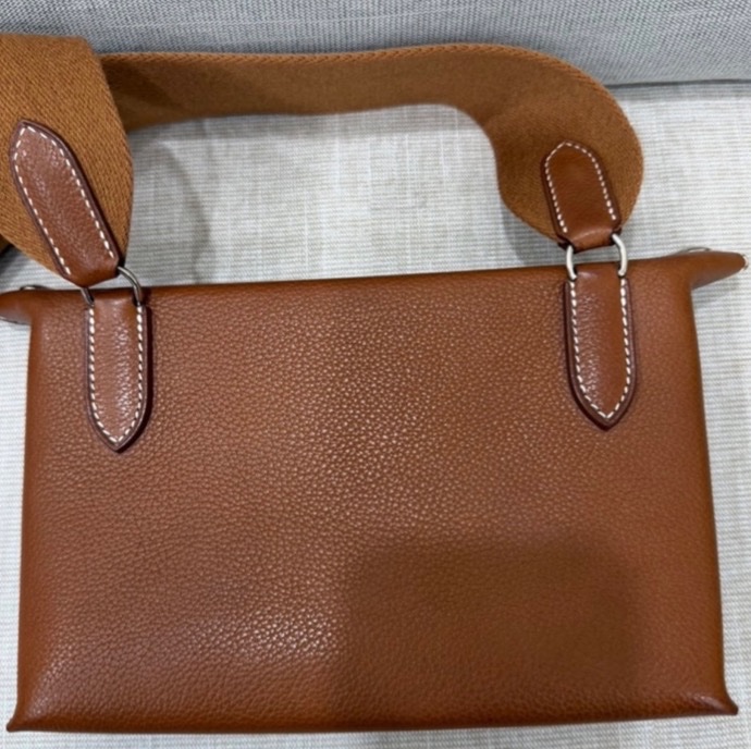 Hermès Videpoches 福寶馬鞍皮 金棕色 閒置近全新未拆模-7