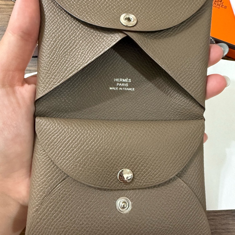 💖Hermes Calvi duo💖 大象灰 全新-0