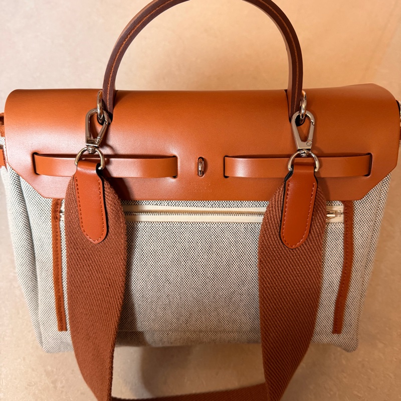 愛馬仕Hermes Herbag 31 金色銀扣/撞色圖案-2