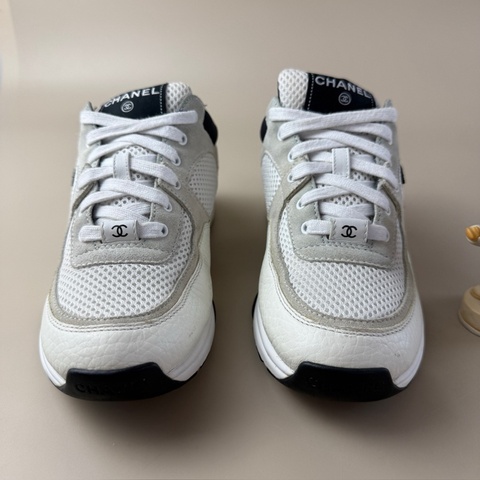 CHANEL/香奈兒 黑白熊貓系帶休閒鞋 36碼 98新 品相不錯/YLP3503