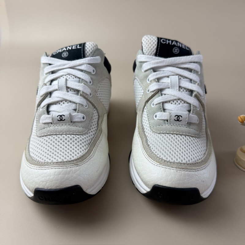 CHANEL/香奈兒 黑白熊貓系帶休閒鞋 36碼 98新 品相不錯/YLP3503-0