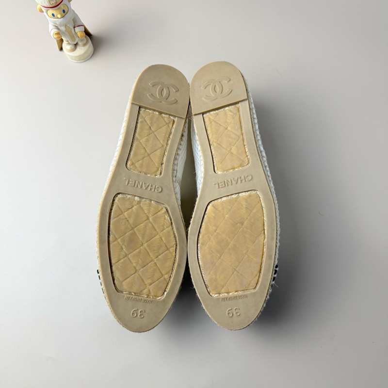 CHANEL/香奈儿 黑白织面渔夫鞋 39码 99新 品相完美-5