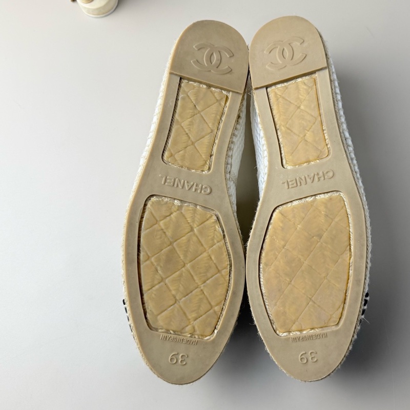 CHANEL/香奈儿 黑白织面渔夫鞋 39码 99新 品相完美-6