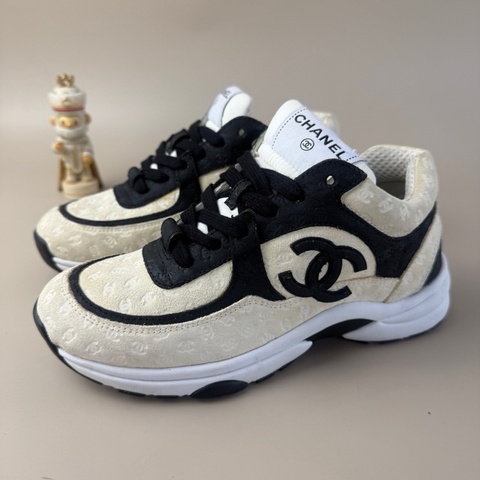 CHANEL/香奈兒 黑白熊貓滿印運動鞋 36碼 99新 品相完美 公價12500