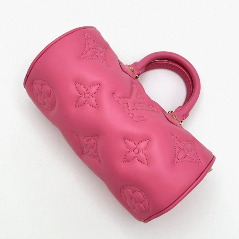 LV 火龍果色壓花PAPILLON BB手提肩背斜背包 21*11*11 98新配件盒子購證塵袋-1