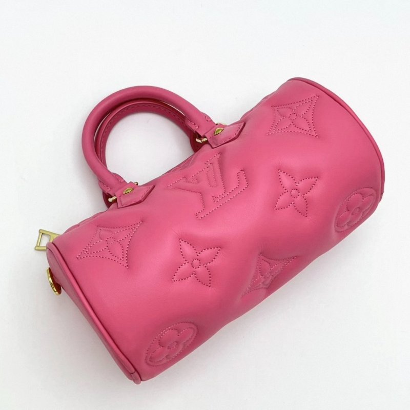 LV 火龍果色壓花PAPILLON BB手提肩背斜背包 21*11*11 98新配件盒子購證塵袋-2