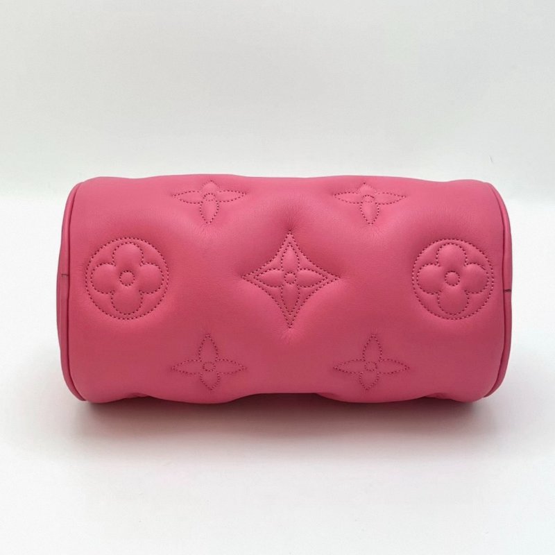 LV 火龍果色壓花PAPILLON BB手提肩背斜背包 21*11*11 98新配件盒子購證塵袋-4