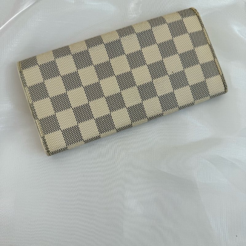 Louis Vuitton 路易威登 白色棋盤格長款豆豆錢包-2