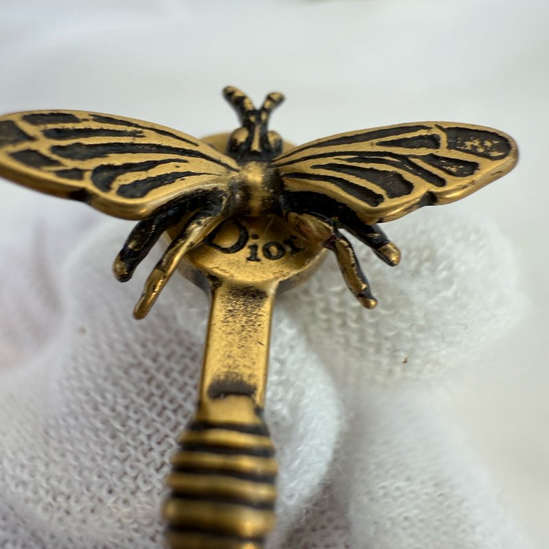 Dior迪奧小蜜蜂 字母復古耳釘  99新-2