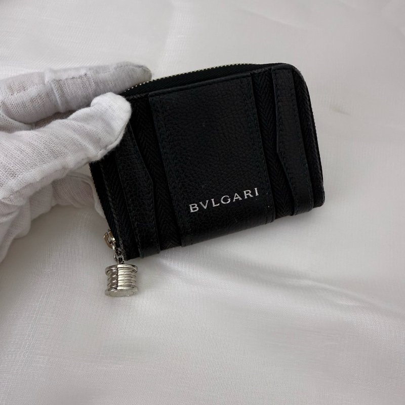 BVLGARI 宝格丽 短款拉鍊錢包 黑色 97新-0