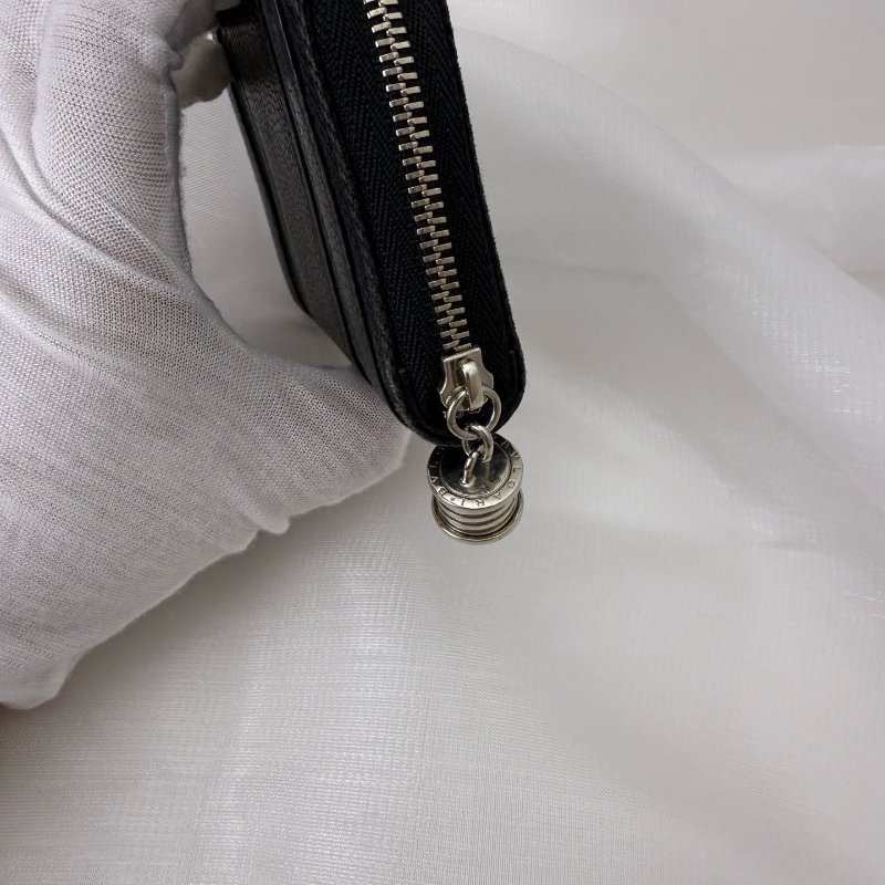 BVLGARI 宝格丽 短款拉鍊錢包 黑色 97新-3