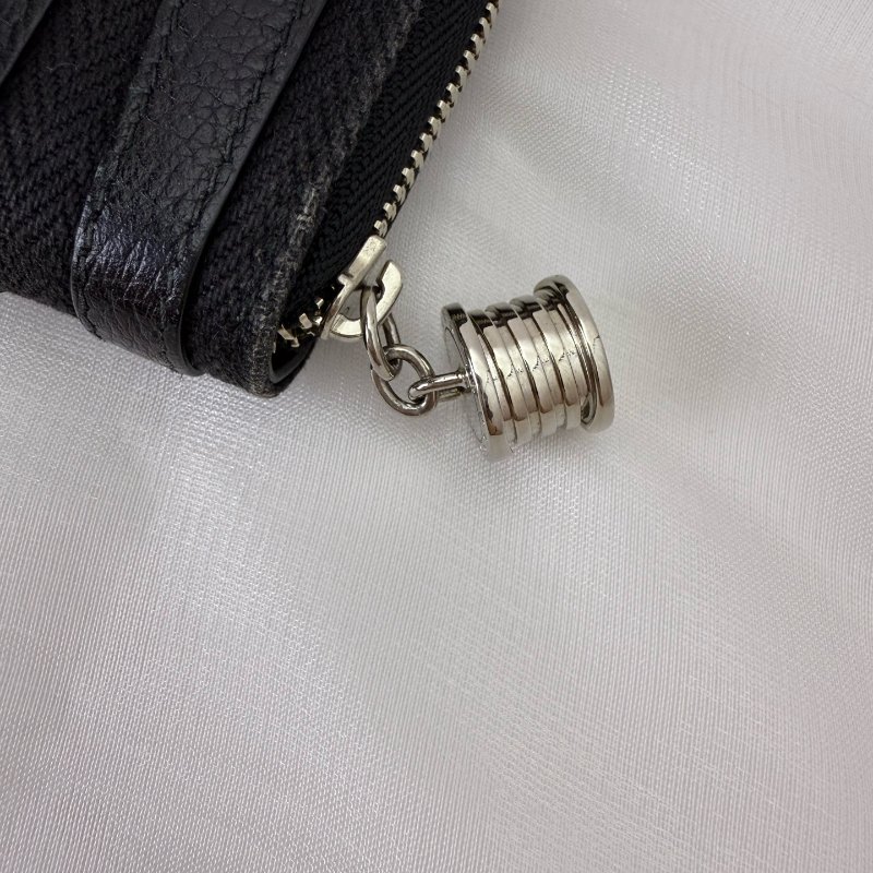 BVLGARI 宝格丽 短款拉鍊錢包 黑色 97新-6
