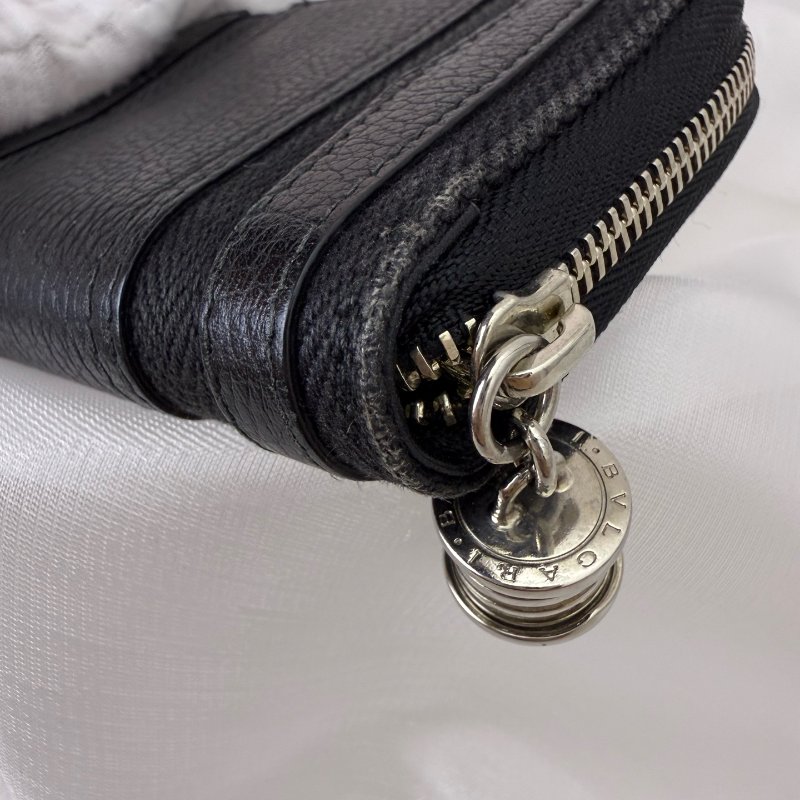 BVLGARI 宝格丽 短款拉鍊錢包 黑色 97新-7