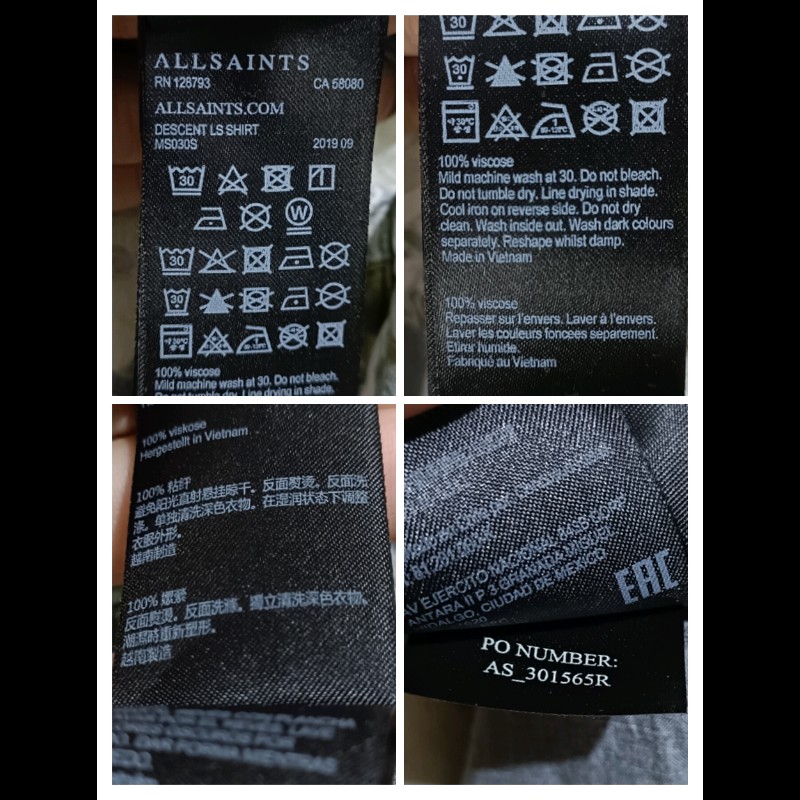 Allsaints Descent LS Shirt 花襯衫 夏威夷襯衫 開領襯衫 男XS-8