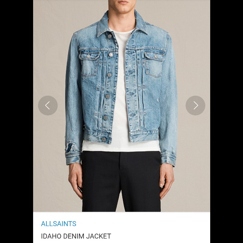 Allsaints Idaho Denim Jacket 淺色 不修邊 丹寧外套 牛仔外套 男xs-1