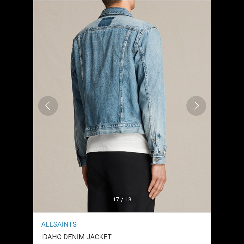 Allsaints Idaho Denim Jacket 淺色 不修邊 丹寧外套 牛仔外套 男xs-3