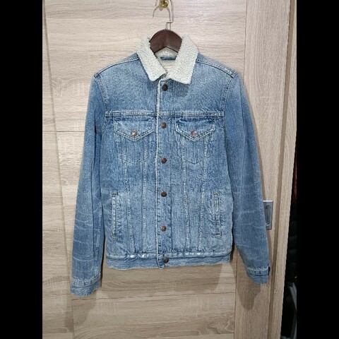 Allsaints Ikano Denim Jacket 淺色 羊羔毛 丹寧外套 牛仔外套 男XS