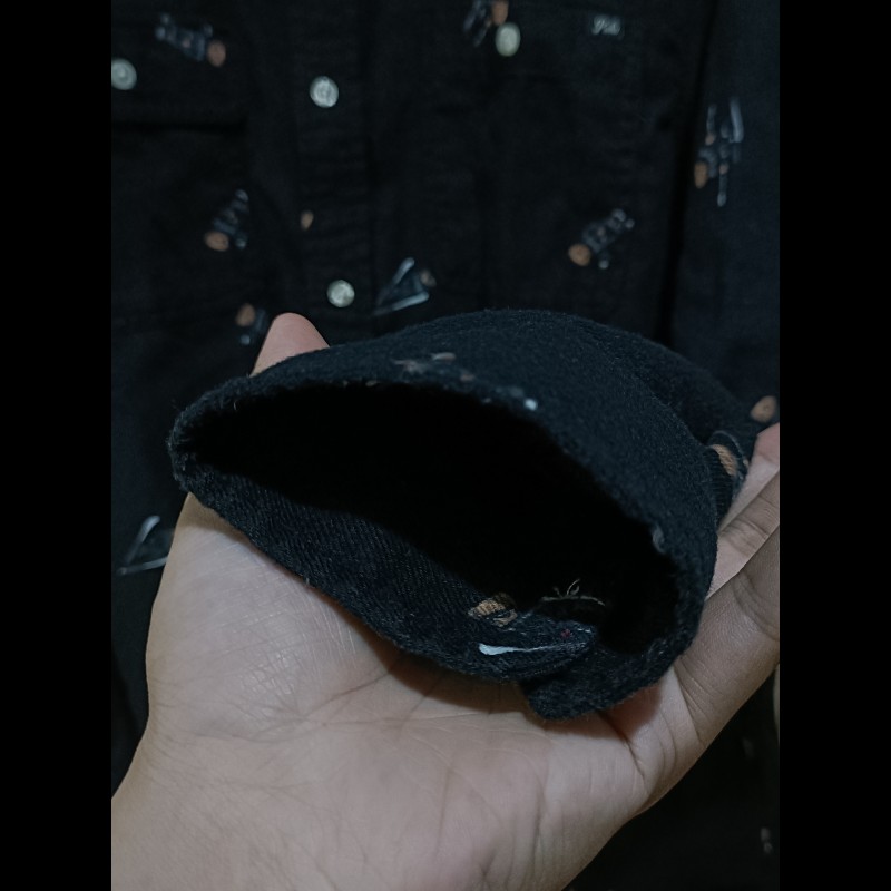 Polo Ralph Lauren Polo Bear 黑色 法蘭絨 滿版 小熊 襯衫 青年XL-10