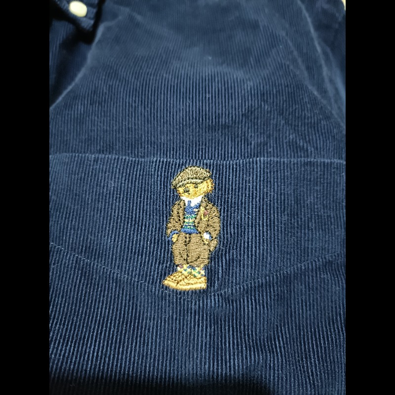 Polo Ralph Lauren Polo Bear 深藍 燈芯絨 小熊 襯衫 男M-5
