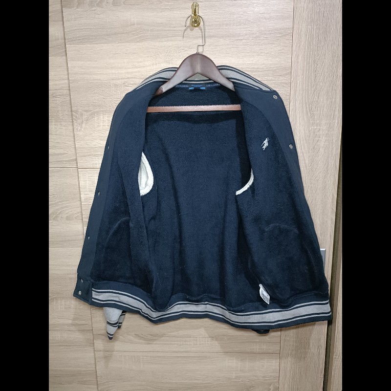 Burberry Blue Label 日本 深藍 灰色 棉質 棒球外套 男M-2