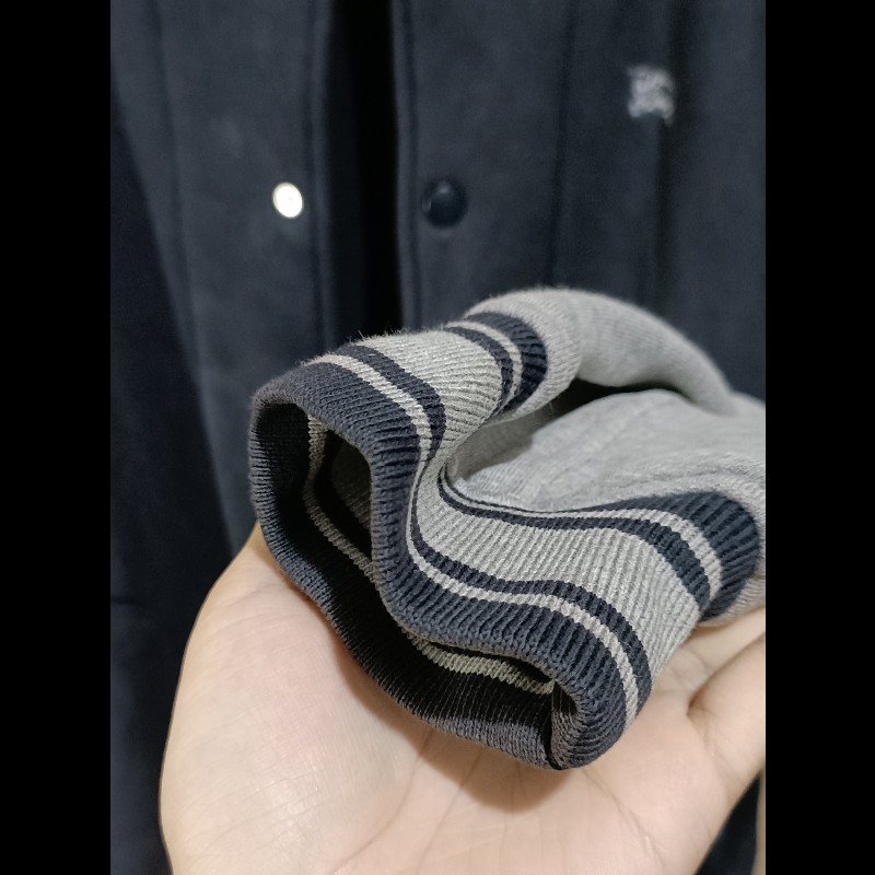 Burberry Blue Label 日本 深藍 灰色 棉質 棒球外套 男M-8